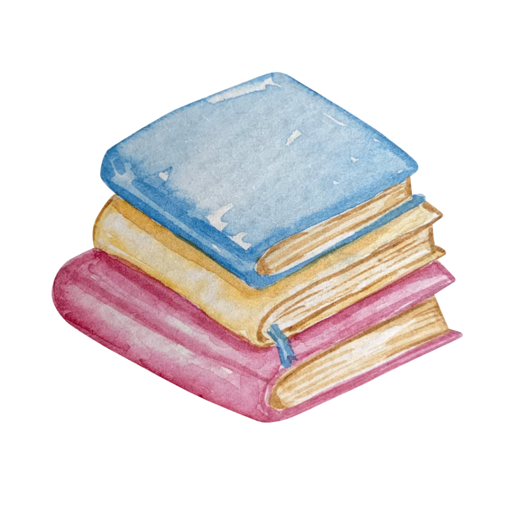 Bücherstapel Aquarellbild